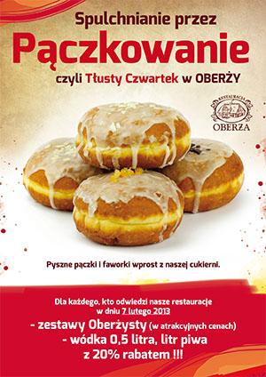 TŁUSTY CZWARTEK w restauracjach sieci OBERŻA